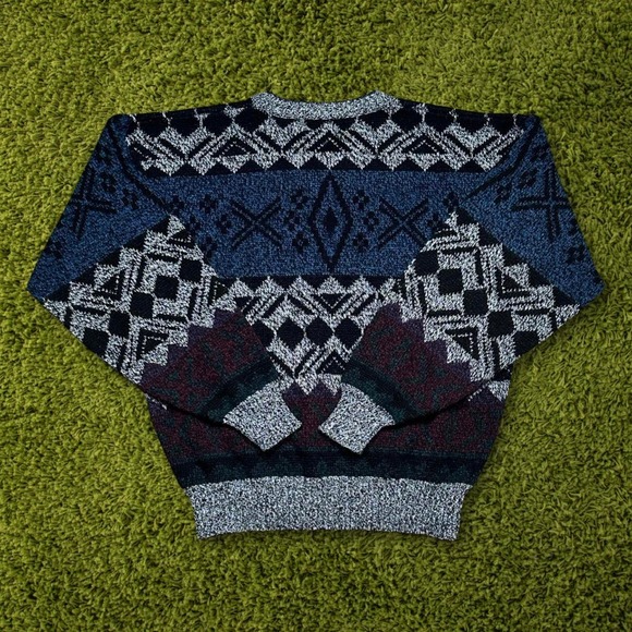 Vintage Campus Aztec Pattern Knit Sweater - Picture 2 of 6